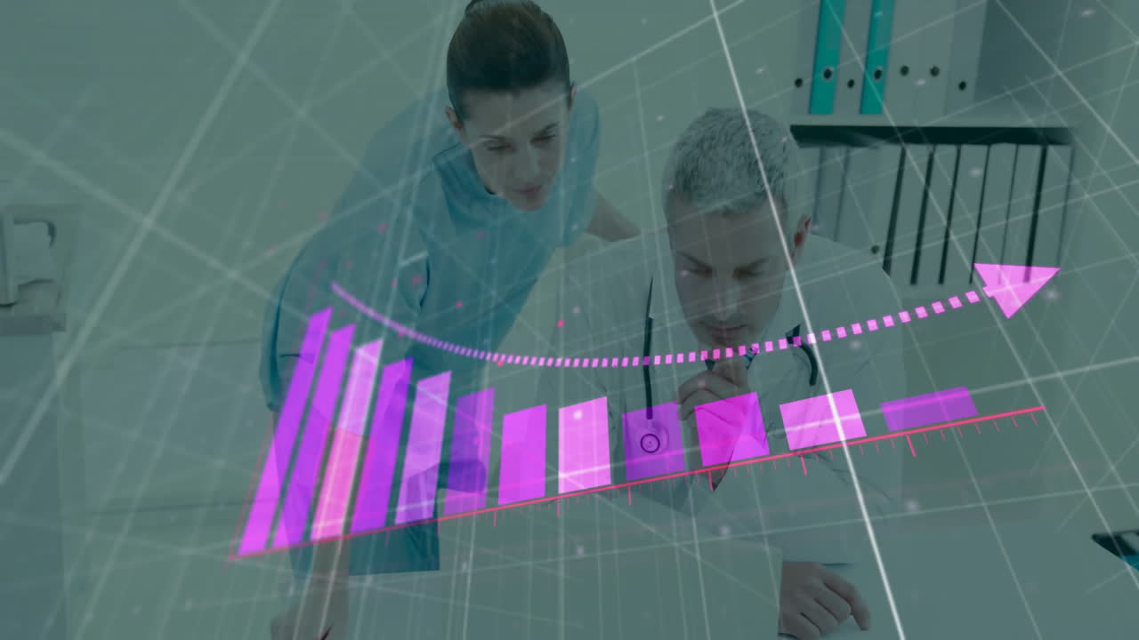 animación de las estadísticas y el procesamiento de datos sobre diversos médicos