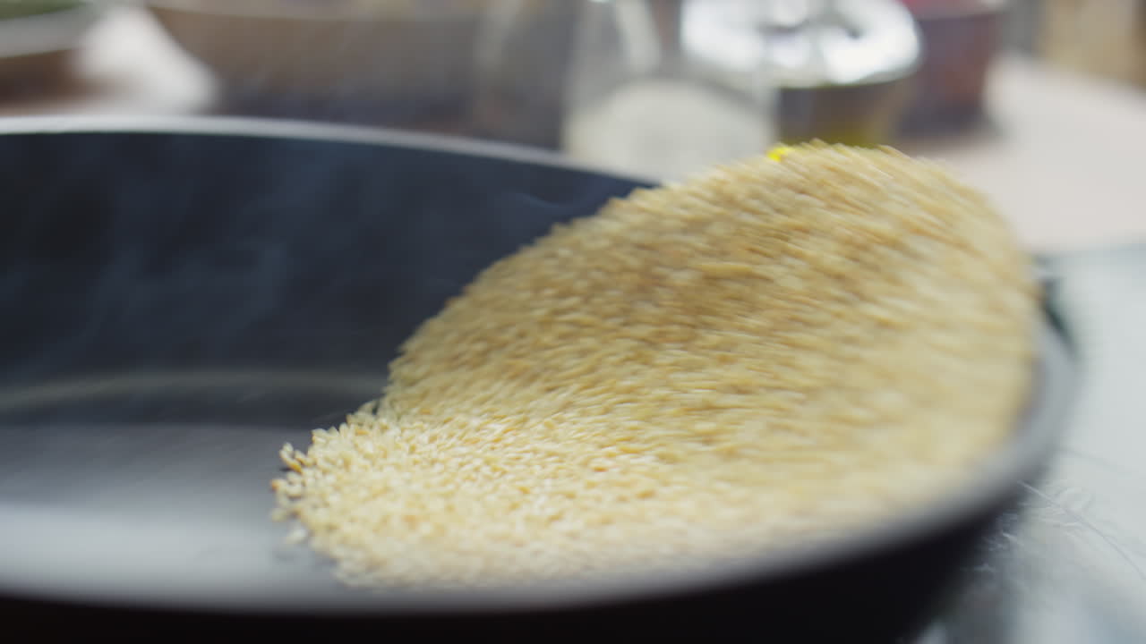 Toasting Sesame Seeds in Skillet