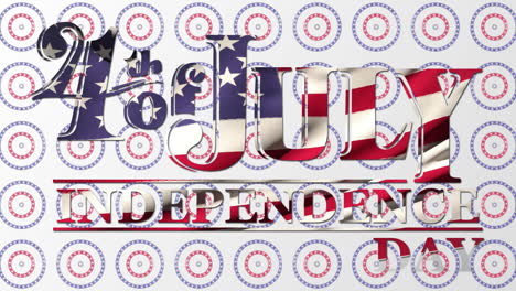 4th of july independence day text over stars on multiple spinning circles