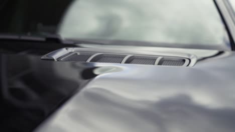 close-up of a car hood with grill