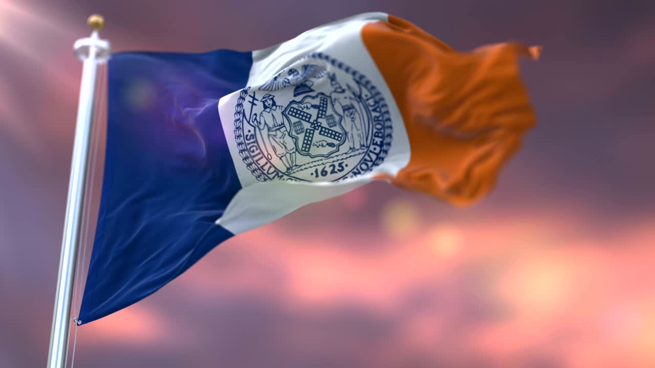 뉴욕 시의 발이 해가 지면 흔들리는 미국 - 루프