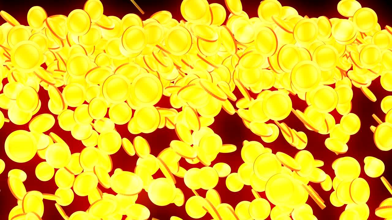 금 동전 입자, cg 애니메이션, 루프