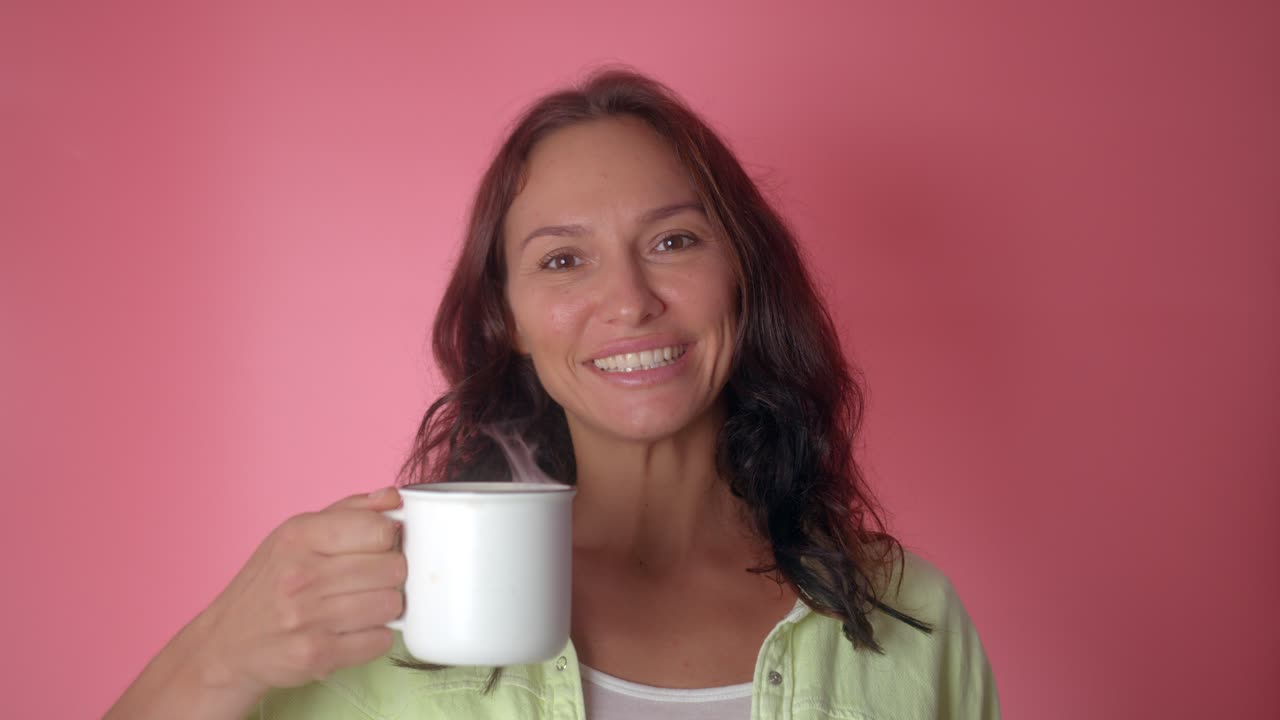 Smiling Woman with Coffee