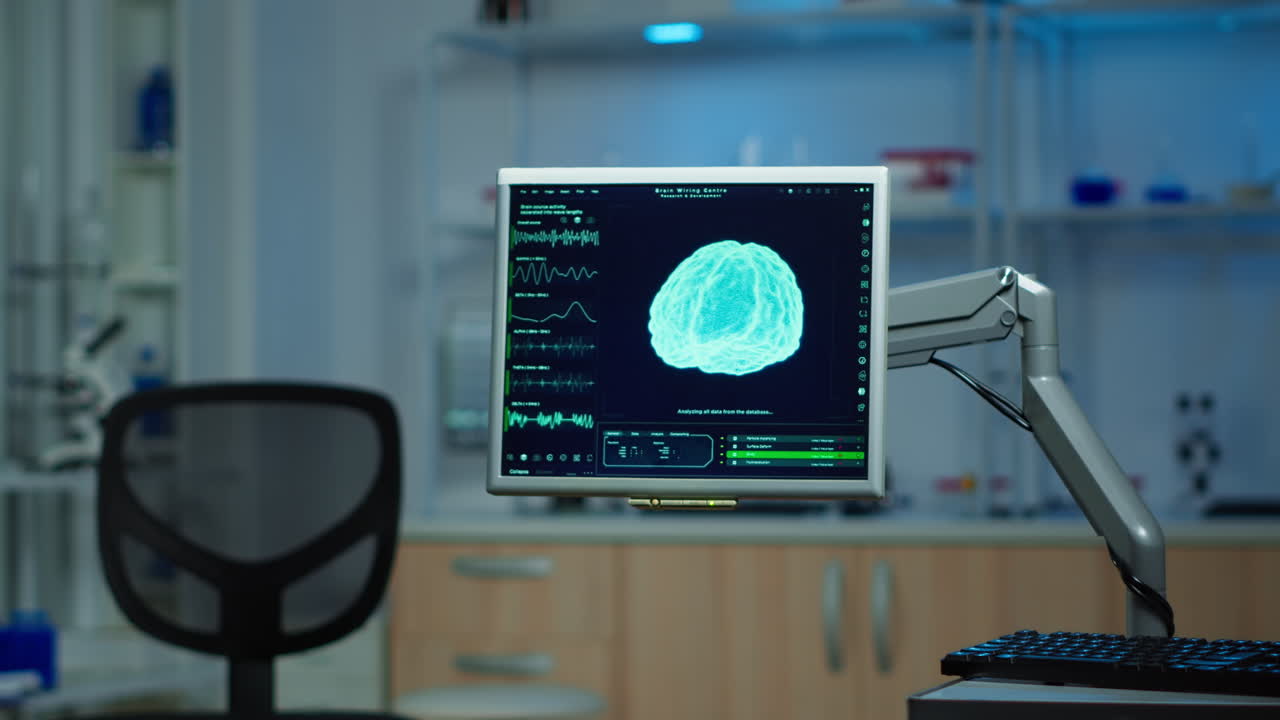 laboratorio neurológico vacío modernamente equipado con nadie en él