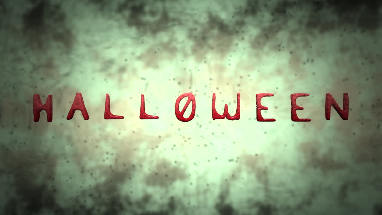 halloween en verde tóxico con destellos voladores en el espacio oscuro