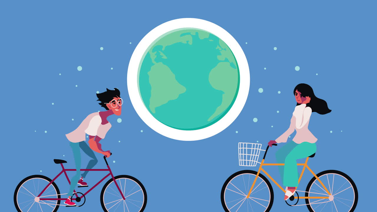 자전거 타는 과 지구 행성