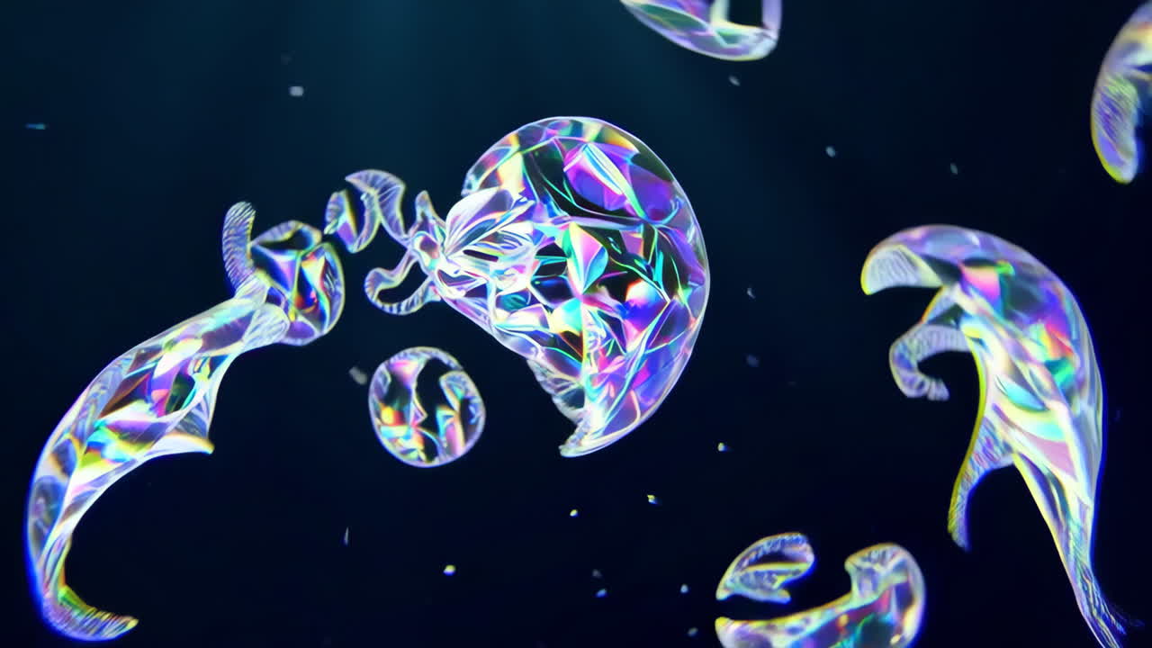 추상적인 iridescent 거품