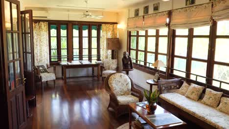 peaceful tropical living room interior