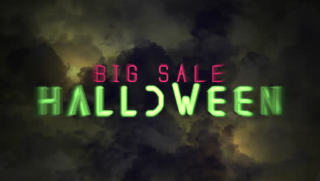 halloween big sale on dark cinematic sky with cloud