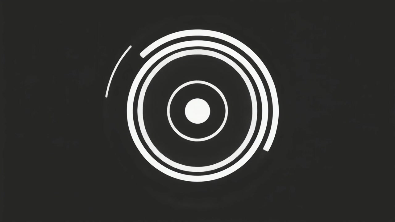 Abstract Animated White Circular Loading Graphic on Dark Background
