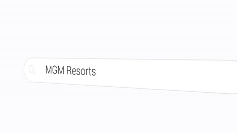 escribiendo resorts de mgm en el motor de búsqueda
