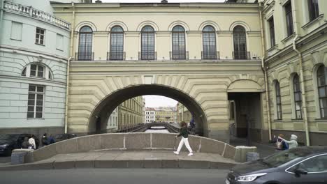 arch bridge in st. petersburg, russia