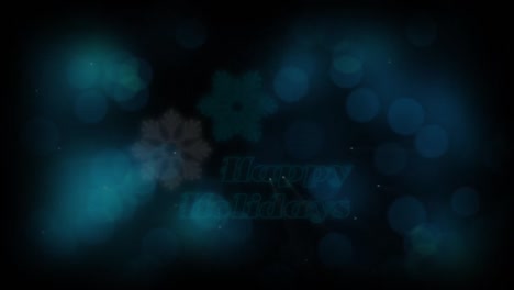 animación de texto de felices vacaciones sobre la nieve que cae