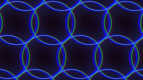 Spiraling-pattern-of-overlapping-blue-and-green-circles