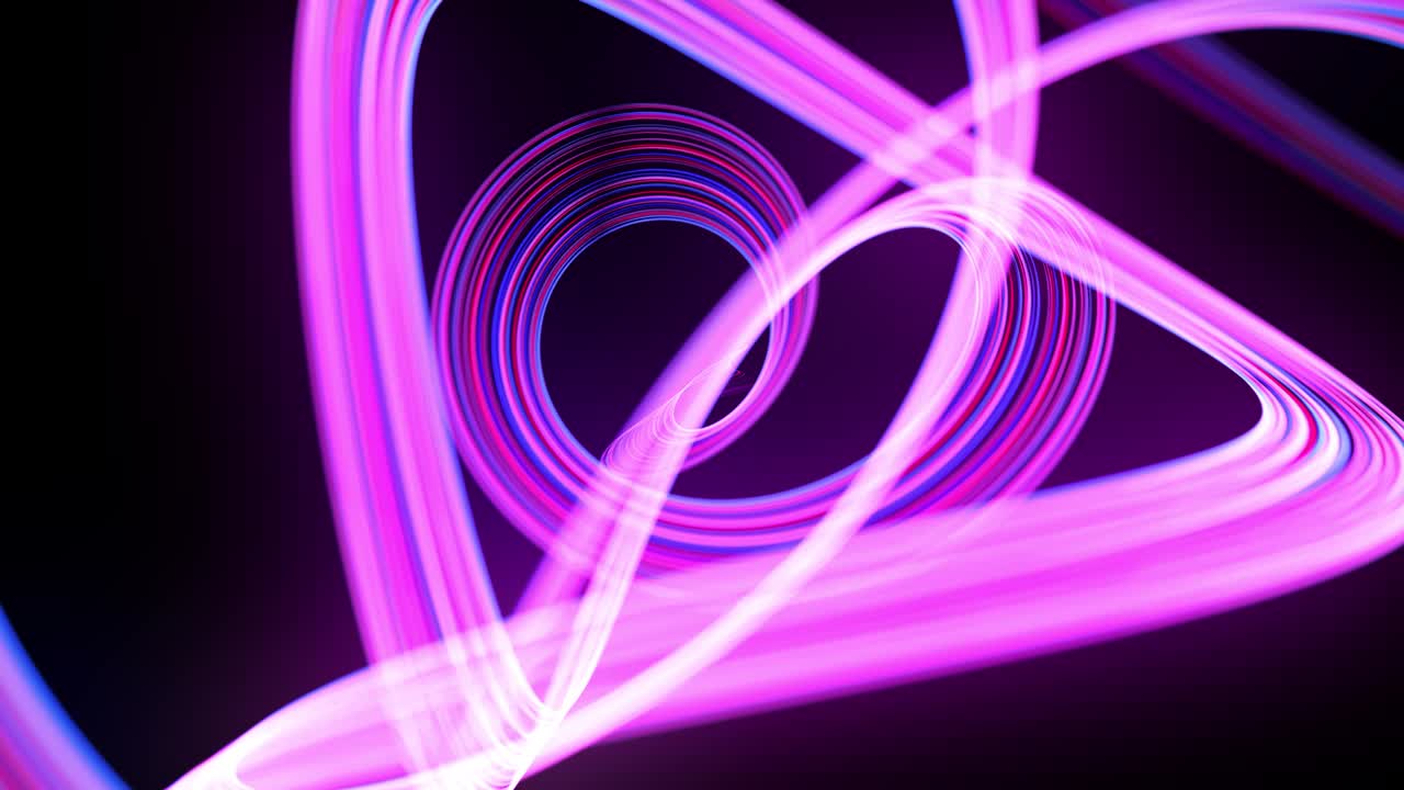 Light flow bg in 4k. Abstract looped background with light trails, stream of red blue neon lines in space move to form looped spiral shapes. Modern trendy motion design background. Light effect,