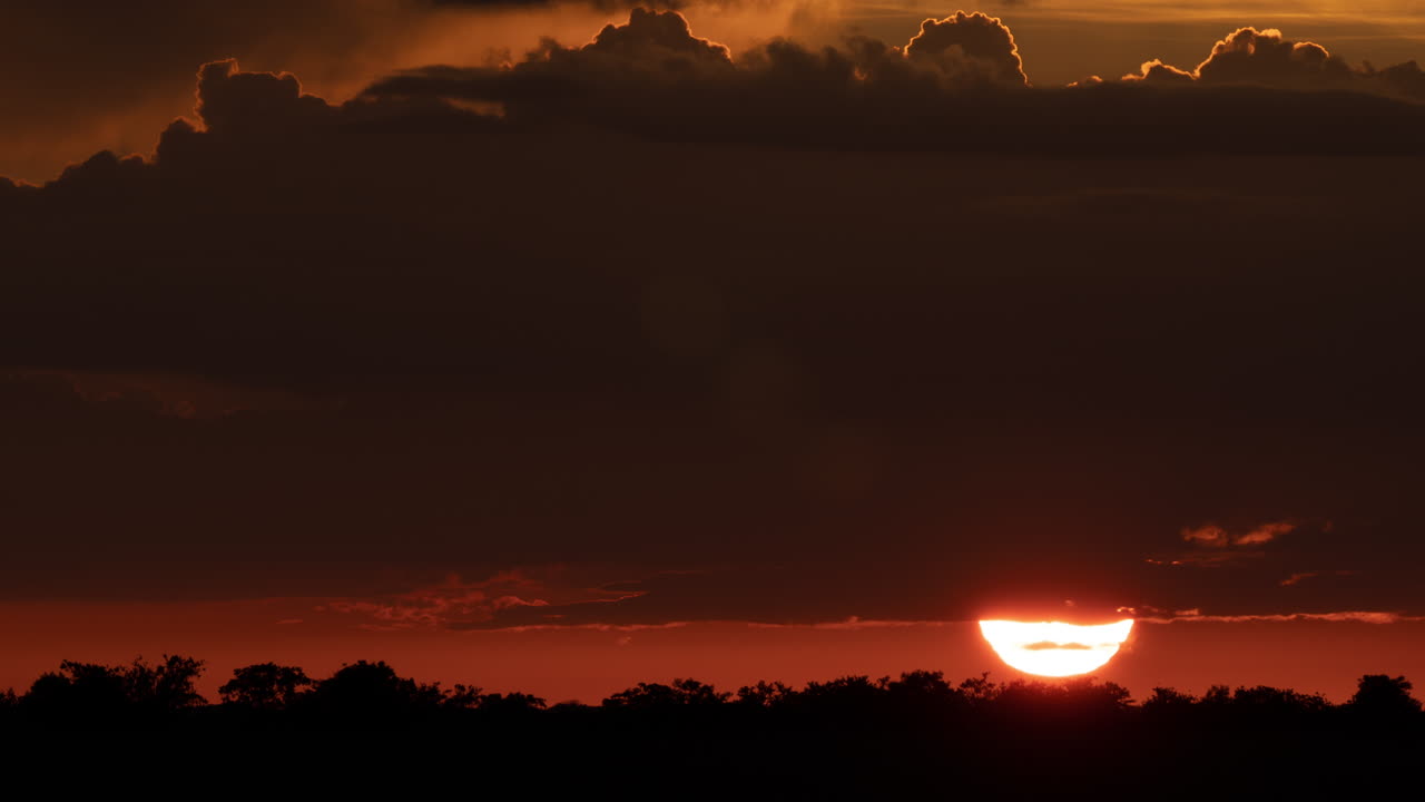 Sonnenuntergang Nahaufnahme Bewölkte Landschaft Zeitraffer