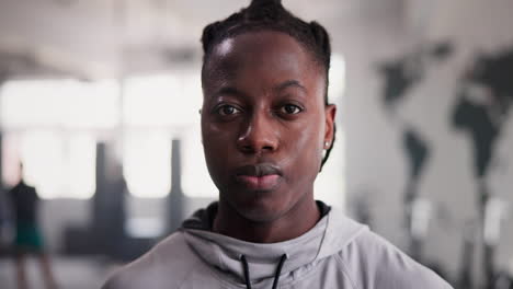 focused young man in gym