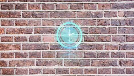 animation of blue clock over wall