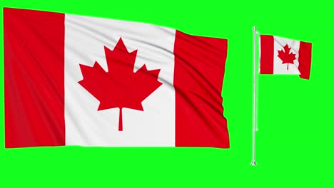 Pantalla-Verde-Que-Agita-La-Bandera-O-El-Asta-De-Bandera-De-Canadá