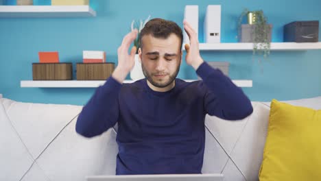 retrato de un joven deprimido con problemas.