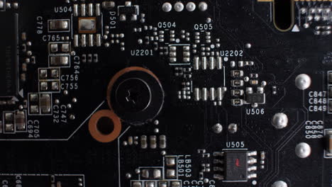 detailed shot of technological electronic table, macro approach