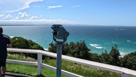 person enjoying a panoramic seaside view