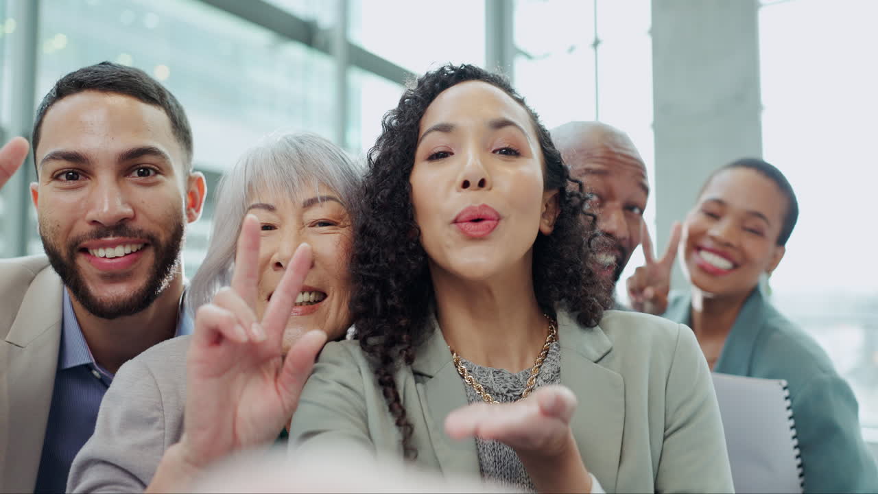 사업가 들, 그룹 에서 얼굴 과 셀카