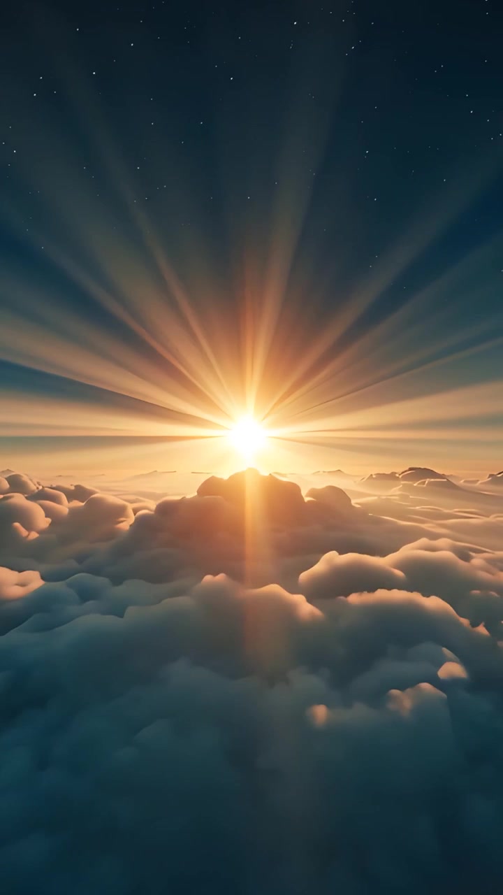 Christian Cross Heavenly Light Worship Background 4K