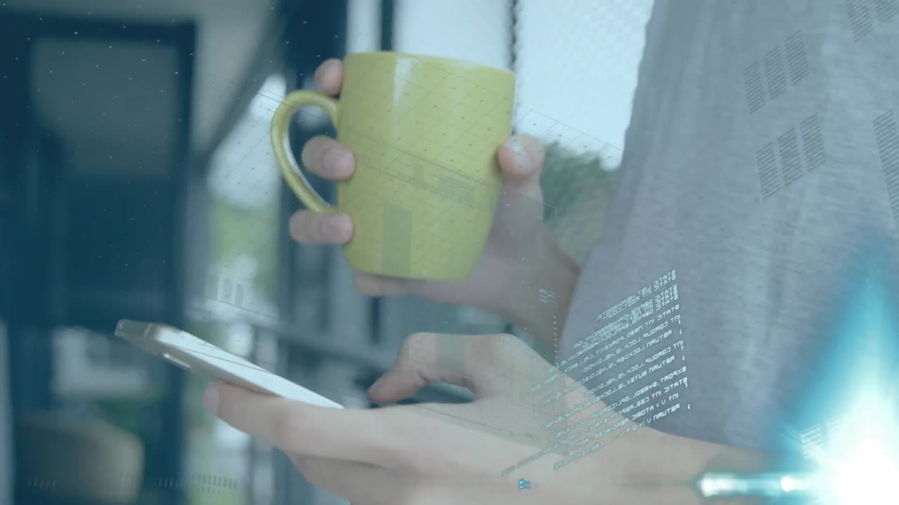 스마트 폰을 이용한 통계 및 데이터 처리의 애니메이션