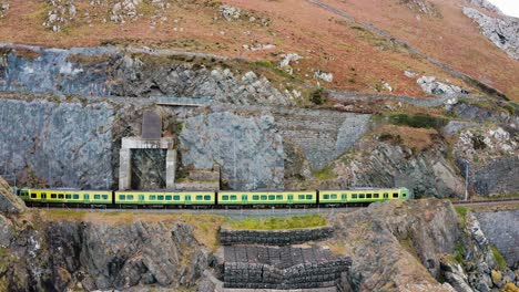 the dublin dart going through the small caves in bray