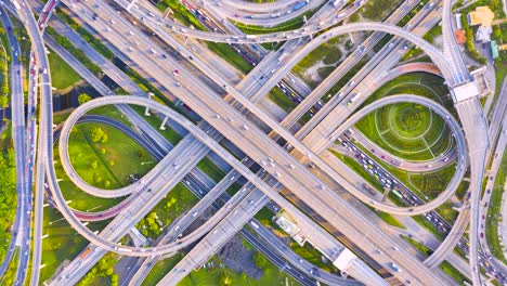 time lapse of road intersection,expressway in modern city