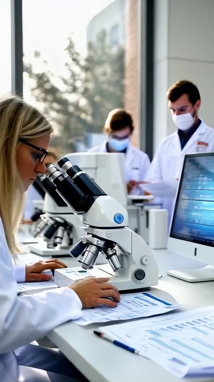 A group of scientists in white lab coats are working in a lab | Premium ...