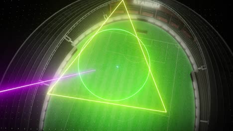 Animation-of-neon-scanner-processing-data-over-sports-stadium