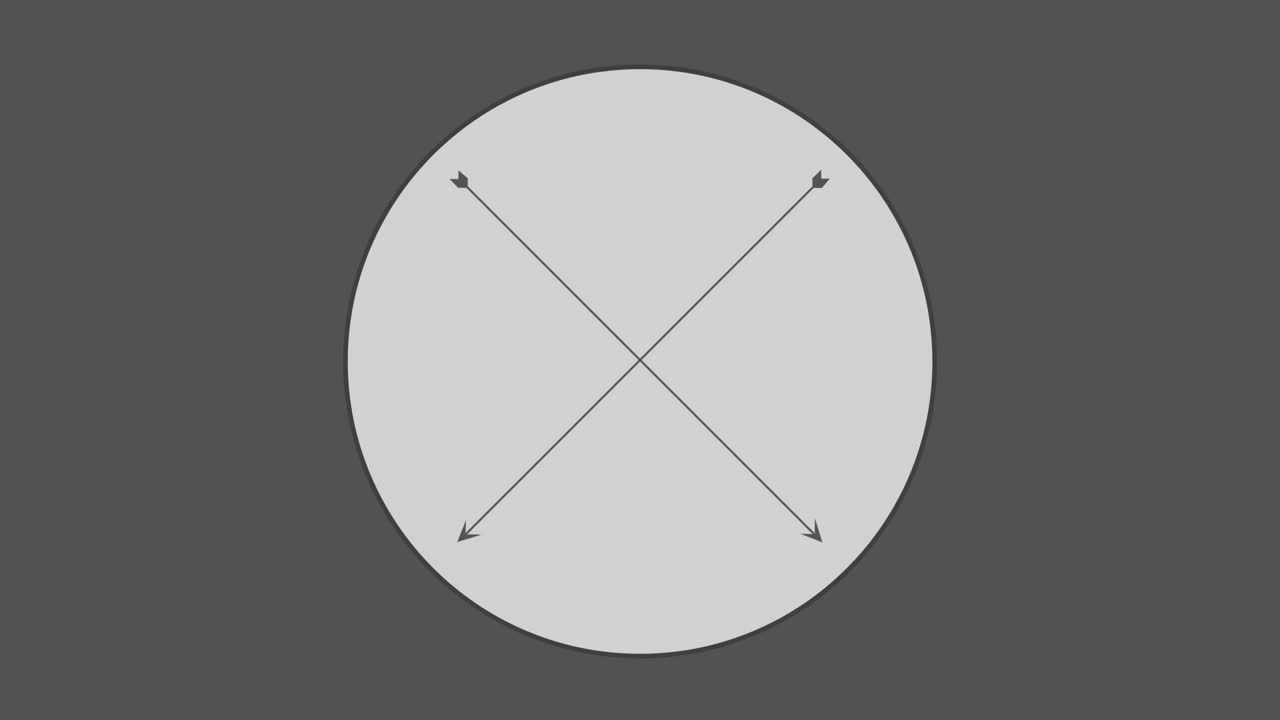 원 안의 십자 화살표