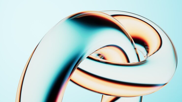 Abstract colorful gradient glass background with smooth transitions of color, 3d rendering.