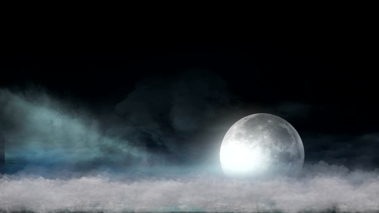 moon clouds abstract 4k