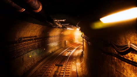 dark old abandoned metro subway tunnel