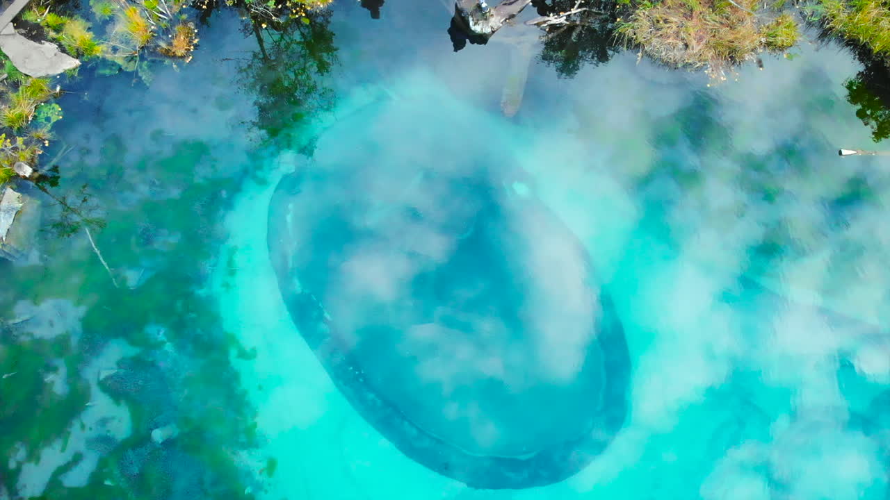 Aerial View of a Blue Lake