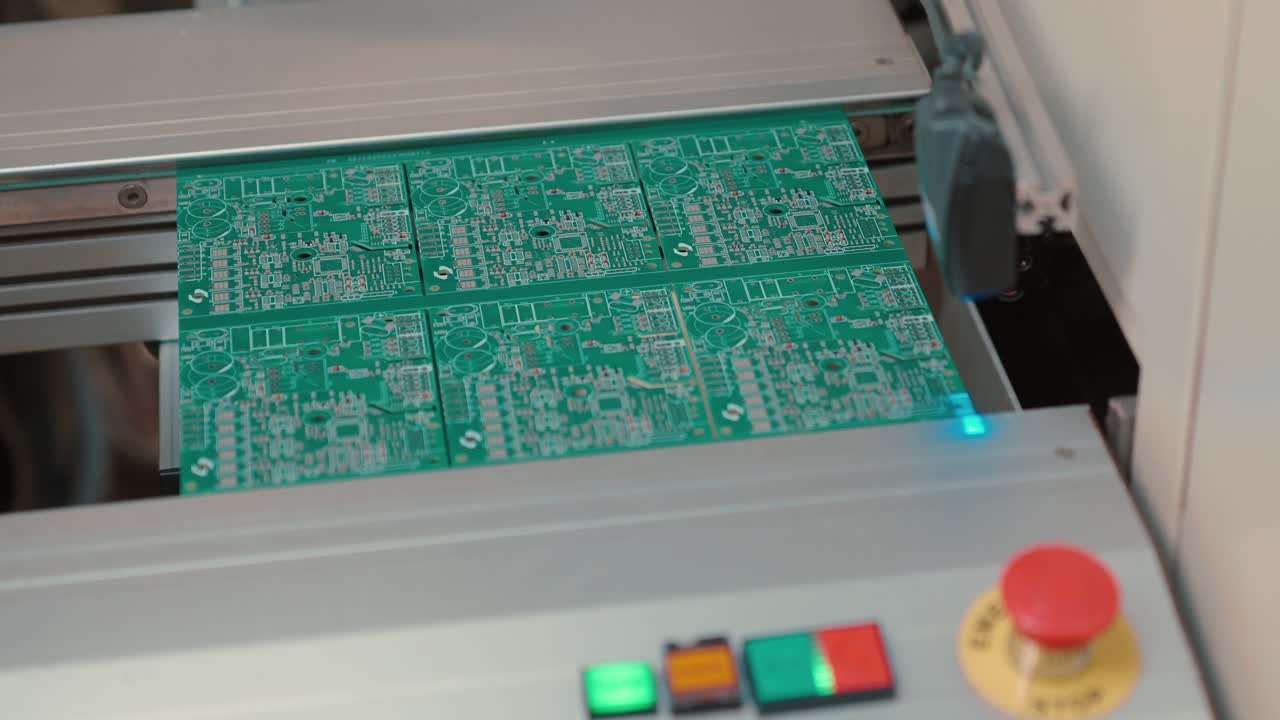 Slow motion of circuit boards on manufacturing assembly line