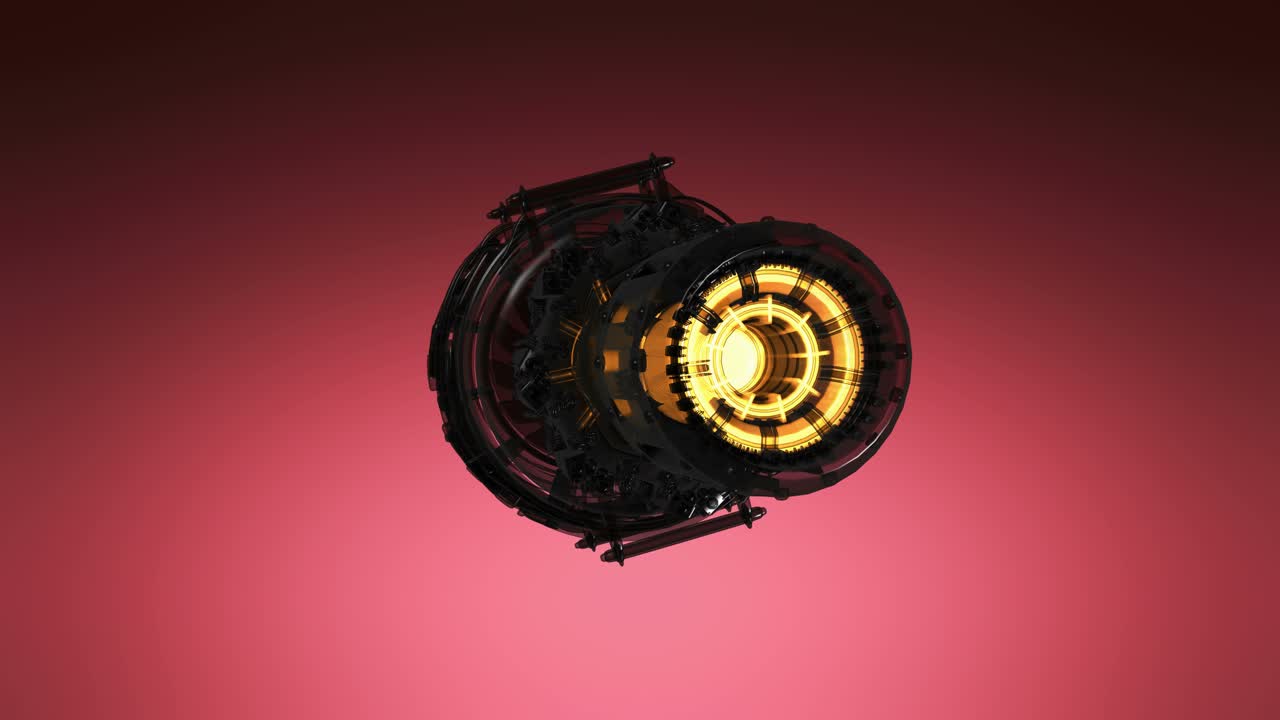 Rotazione della turbina di un motore a reazione