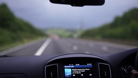 car passenger view on highway