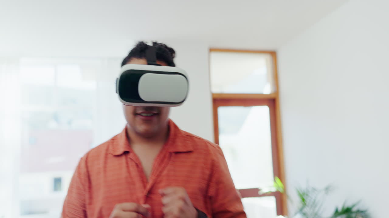 Virtual reality glasses, man
