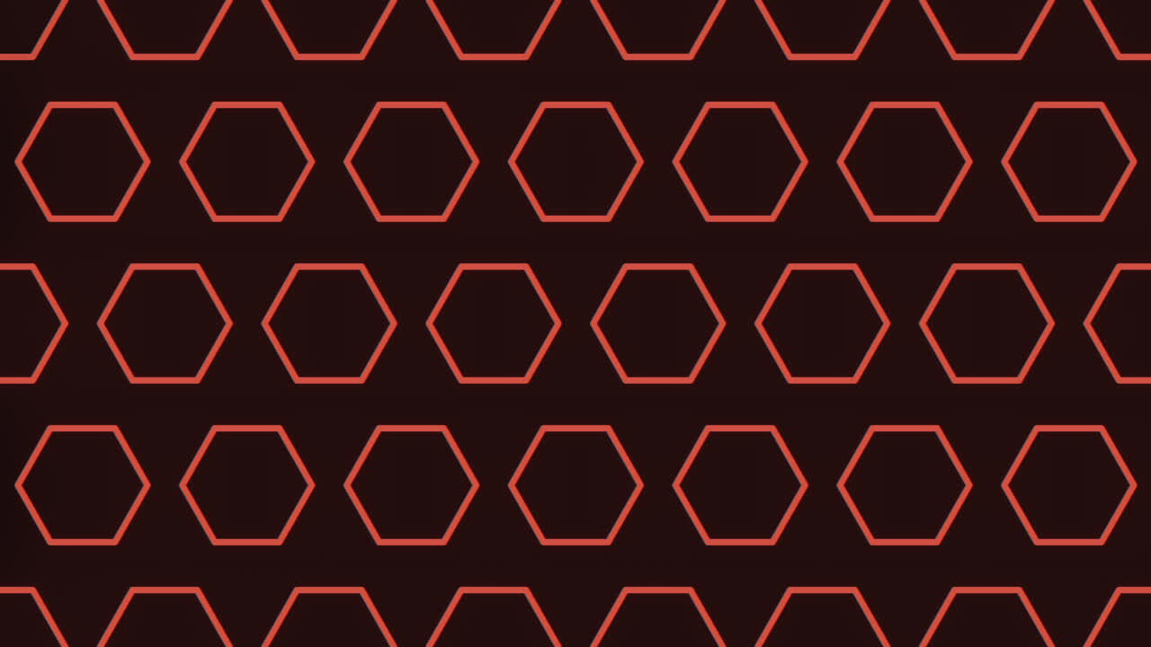 diseño geométrico patrón hexagonal rojo sobre fondo negro