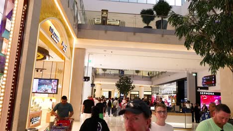 people shopping and walking in dubai mall