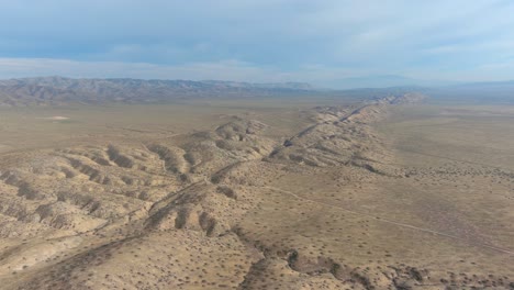 beautiful aerial over the san andreas earthquake fault on the carrizo plain in central california