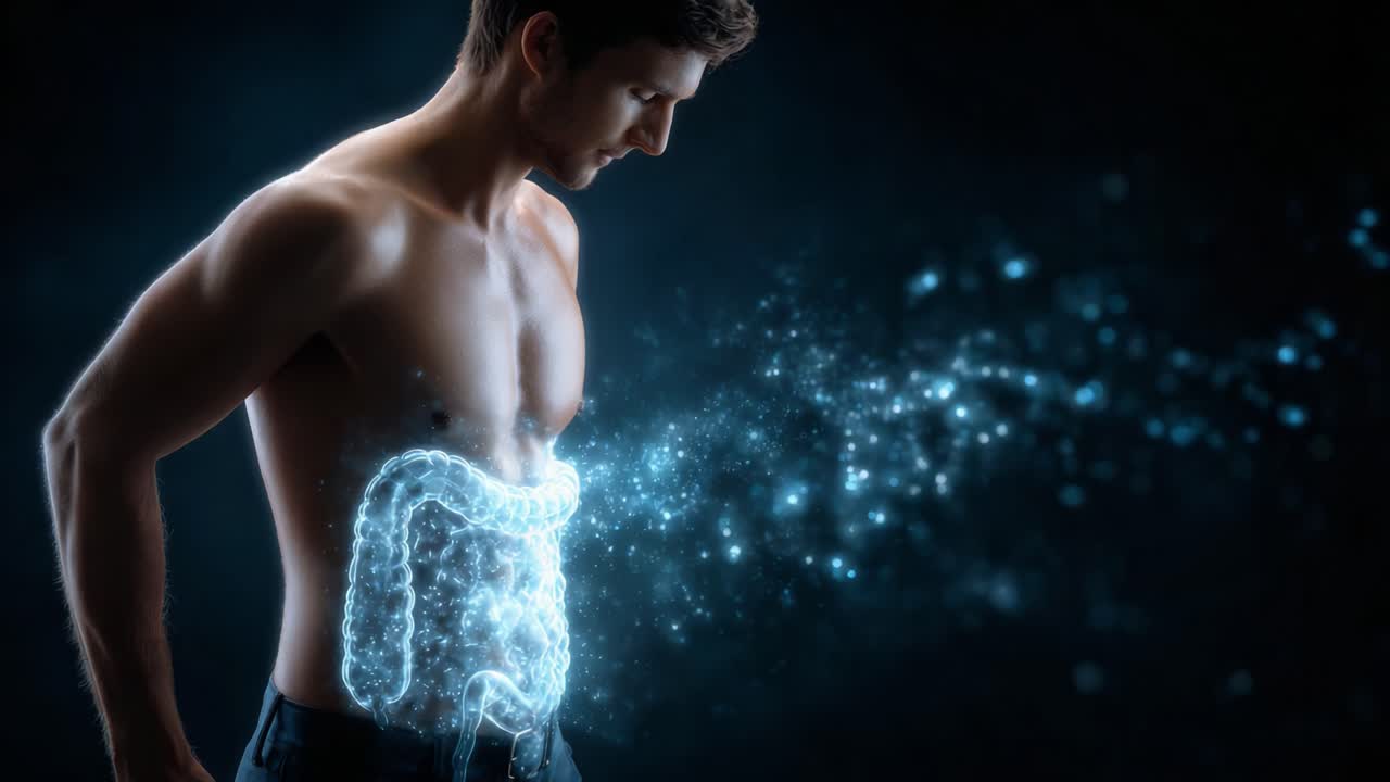 A Stunning Visualization of the Digestive System: Illuminating the Human Body's Internal Processes and Energies Through Creative Digital Art Techniques