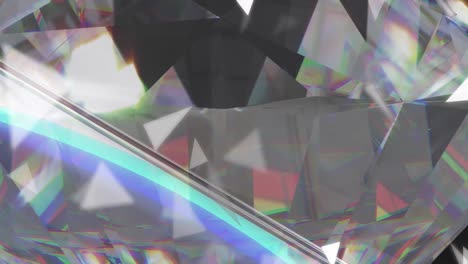 animation of white triangles over crystal