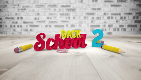 back to school graphic falling with pencils