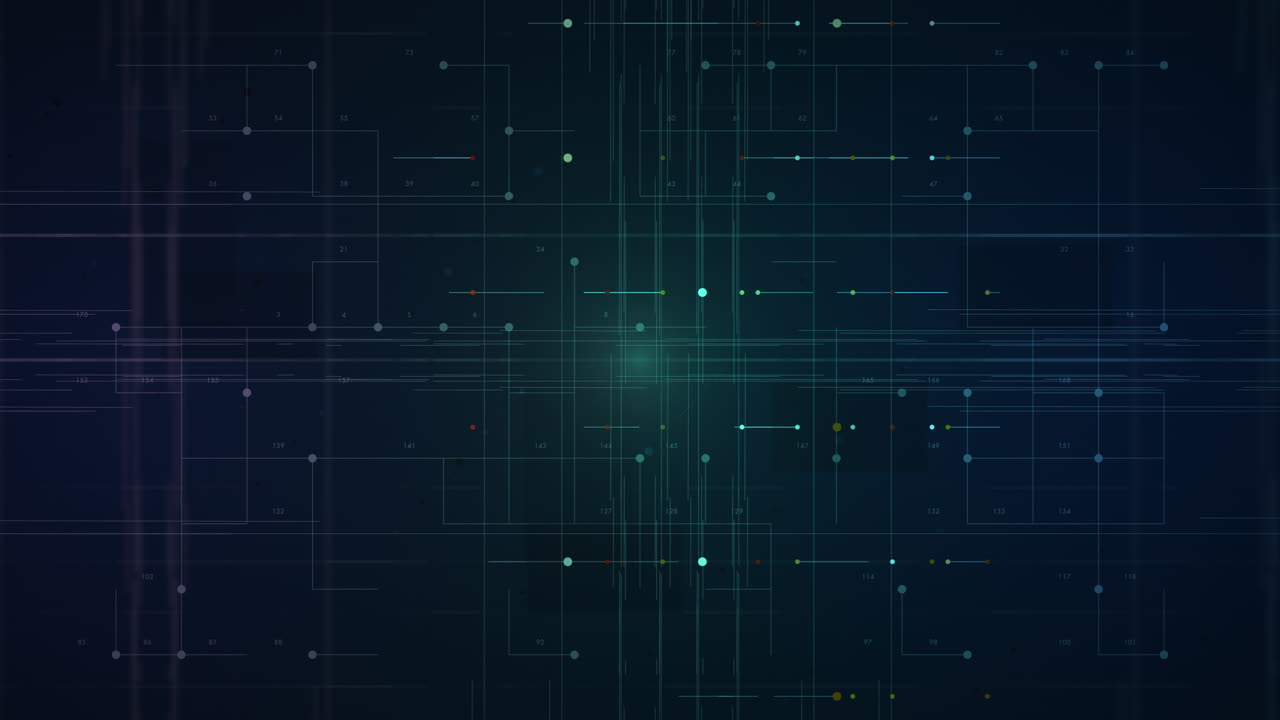 Complex digital interface represents systemic data flow with cloud servers and software development environments. Ideal for visualizing complex IT infrastructure and backend processing