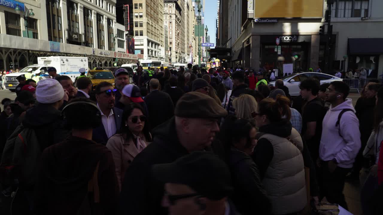 Large Crowd of People on a City Street in New York City